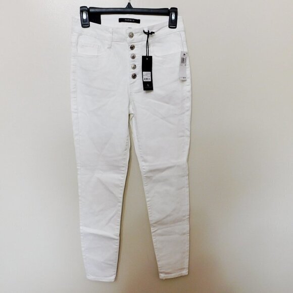 𝅺JR123 Numero White High-Rise Exposed-Button Skinny Jeans Size 28 x 28 - Picture 1 of 2
